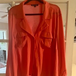 INC Plus size orange top with front tie. Size 3x